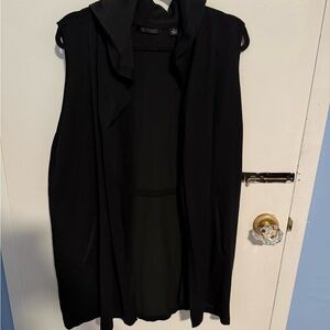 Cyrus Black Sleeveless Open-Front Vest